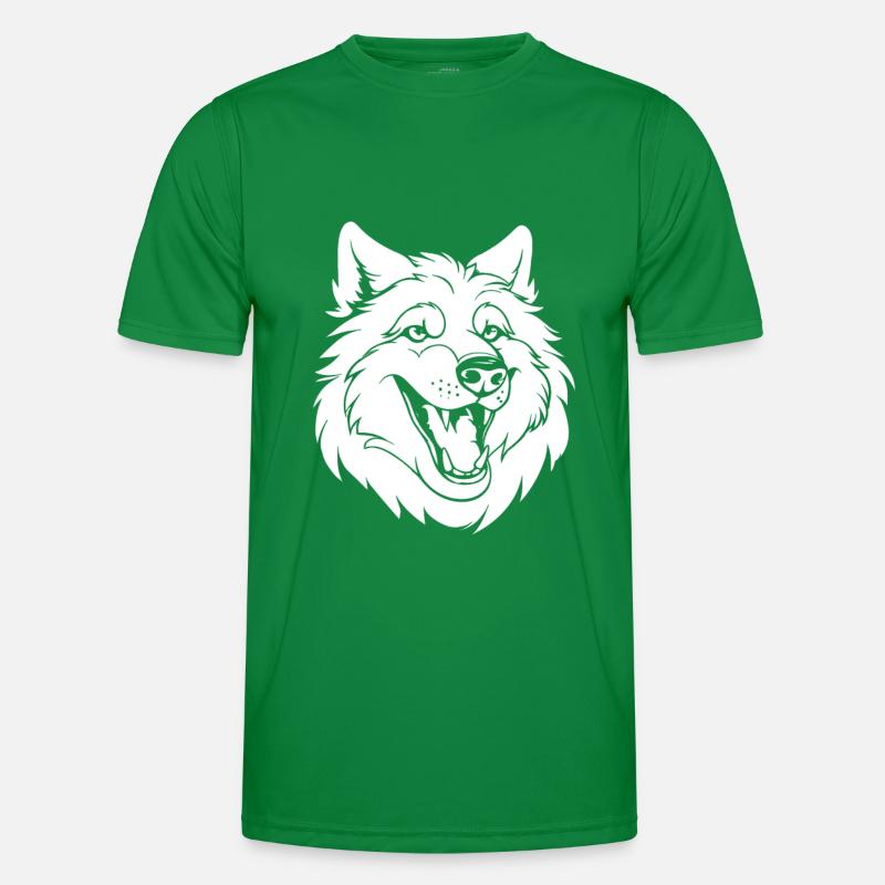 Wolf Lächelnd Männer Funktions-T-Shirt
