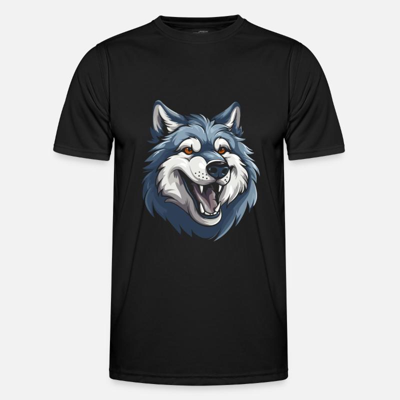 Wolf Smiling - Men's Functional T-Shirt - black