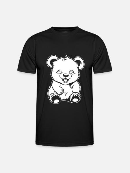 Big Panda Panda Bear Smiling - Men's Functional T-Shirt - black