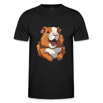 Guinea Pig Guinea Pig Smiling - Men's Functional T-Shirt - black - Front - AI Model Male 178 dark (178cm)