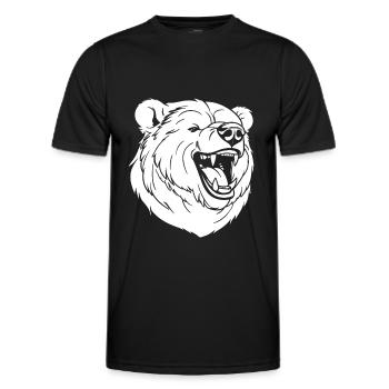 Ours Brun Ours Souriant - T-shirt sport Homme - noir - Devant - AI Model Male 178 dark (178cm)