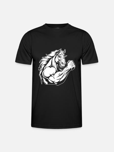 Cheval de fitness - T-shirt sport Homme - noir