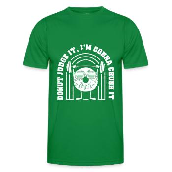 Donut Fitness Funny Donut Gym - Men's Functional T-Shirt - kelly green - Front - AI Model Male 178 dark (178cm)
