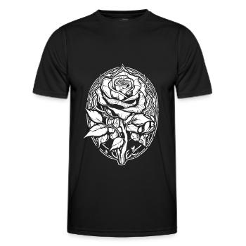 Rose rouge Goth - T-shirt sport Homme - noir - Devant - AI Model Male 178 dark (178cm)
