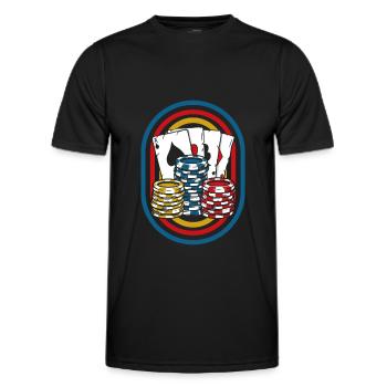 Poker - Männer Funktions-T-Shirt - Schwarz - Vorne - AI Model Male 178 dark (178cm)