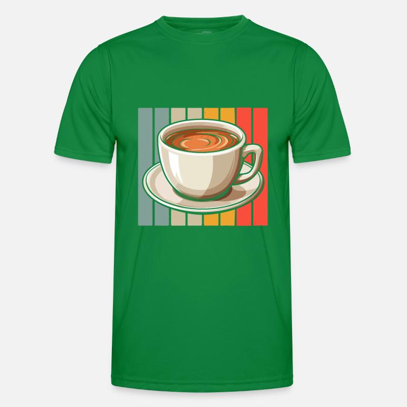Kaffee Cafe Männer Funktions-T-Shirt