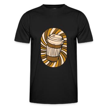 Kaffee Cafe - Männer Funktions-T-Shirt - Schwarz - Vorne - AI Model Male 178 dark (178cm)