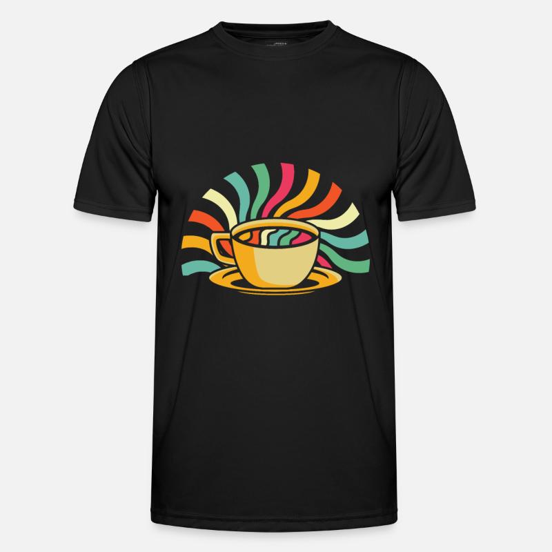 Kaffee Cafe Männer Funktions-T-Shirt