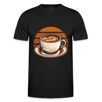 Kaffee Cafe - Männer Funktions-T-Shirt - Schwarz - Vorne - AI Model Male 178 dark (178cm)