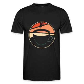 Kaffee Cafe - Männer Funktions-T-Shirt - Schwarz - Vorne - AI Model Male 178 dark (178cm)