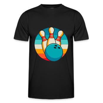 Bowling Bowlen Bowler - Männer Funktions-T-Shirt - Schwarz - Vorne - AI Model Male 178 dark (178cm)