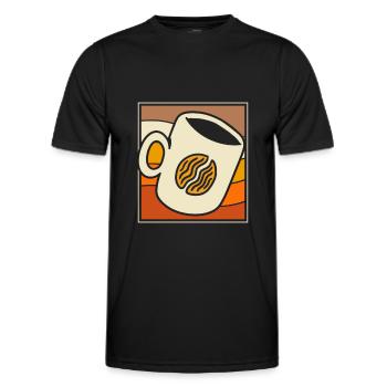 Kaffee Cafe - Männer Funktions-T-Shirt - Schwarz - Vorne - AI Model Male 178 dark (178cm)