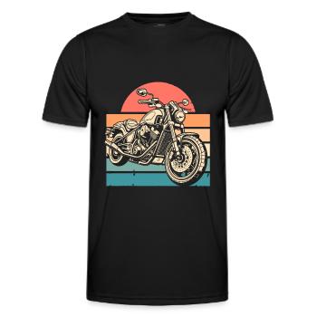 Moto Motard Motard - T-shirt sport Homme - noir - Devant - AI Model Male 178 dark (178cm)