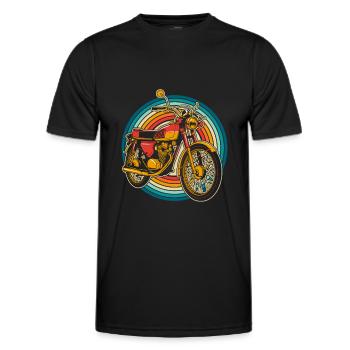 Moto Motard Motard - T-shirt sport Homme - noir - Devant - AI Model Male 178 dark (178cm)