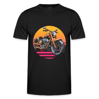 Moto Motard Motard - T-shirt sport Homme - noir - Devant - AI Model Male 178 dark (178cm)