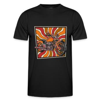 Moto Motard Motard - T-shirt sport Homme - noir - Devant - AI Model Male 178 dark (178cm)