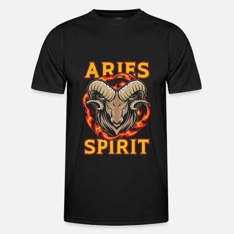 Widder Feuer Feuergeist - Männer Funktions-T-Shirt - Schwarz