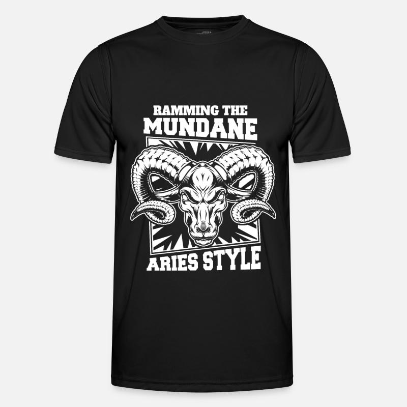 Widder - Männer Funktions-T-Shirt - Schwarz