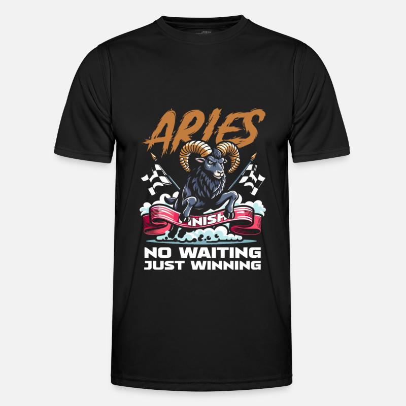 Widder Lustig Astrologie - Männer Funktions-T-Shirt - Schwarz
