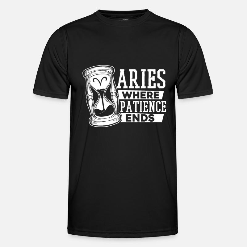 Widder Astrologie - Männer Funktions-T-Shirt - Schwarz