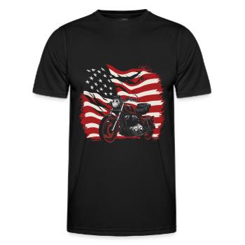 Moto Motard Motard - T-shirt sport Homme - noir - Devant - AI Model Male 178 dark (178cm)