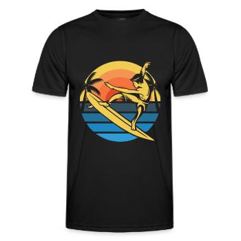 Surfer Surfen - Männer Funktions-T-Shirt - Schwarz - Vorne - AI Model Male 178 dark (178cm)