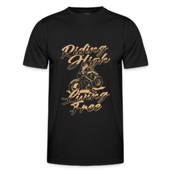 Moto Motard Motard - T-shirt sport Homme - noir - Devant - AI Model Male 178 dark (178cm)