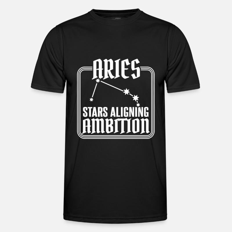 Widder Sternzeichen - Männer Funktions-T-Shirt - Schwarz