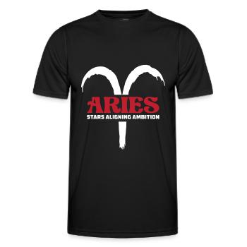 Widder Astrologie - Männer Funktions-T-Shirt - Schwarz - Vorne - AI Model Male 178 dark (178cm)