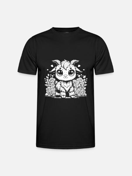 Widder Blumen - Männer Funktions-T-Shirt - Schwarz