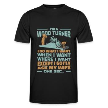Tourneurs sur bois Tourneurs sur bois - T-shirt sport Homme - noir - Devant - AI Model Male 178 dark (178cm)