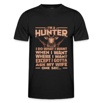 Chasse, Chasseur, Chasse - T-shirt sport Homme - noir - Devant - AI Model Male 178 dark (178cm)