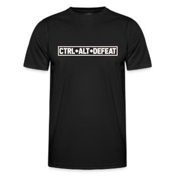 Gamer Gaming Keyboard Shortcuts Ctrl Alt Defeat - Men's Functional T-Shirt - black - Front - AI Model Male 178 dark (178cm)