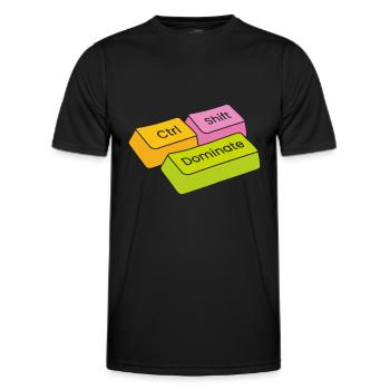Gamer Gaming Raccourcis clavier Ctrl Alt Défaite - T-shirt sport Homme - noir - Devant - AI Model Male 178 dark (178cm)