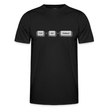 Gamer Gaming Keyboard Shortcuts Ctrl Alt Defeat - Men's Functional T-Shirt - black - Front - AI Model Male 178 dark (178cm)
