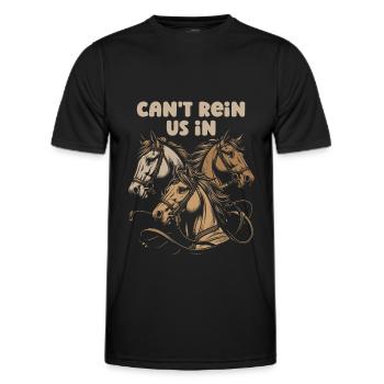 Horse Equestrian Sports - Men's Functional T-Shirt - black - Front - AI Model Male 178 dark (178cm)