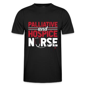 Krankenschwester Infirmière en soins palliatifs et en soins palliatifs - T-shirt sport Homme - noir - Devant - AI Model Male 178 dark (178cm)
