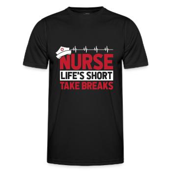 Infirmière Relaxante - T-shirt sport Homme - noir - Devant - AI Model Male 178 dark (178cm)