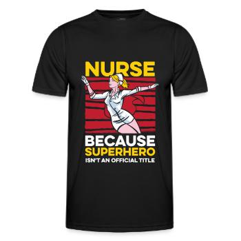 Nurse Superhero - Men's Functional T-Shirt - black - Front - AI Model Male 178 dark (178cm)