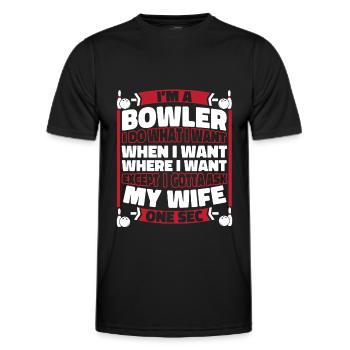 Bowling Bowlen Bowler - Männer Funktions-T-Shirt - Schwarz - Vorne - AI Model Male 178 dark (178cm)