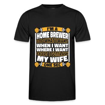 Bière de brasseur amateur Bière artisanale - T-shirt sport Homme - noir - Devant - AI Model Male 178 dark (178cm)