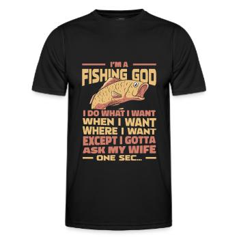 Angler Fishing - Men's Functional T-Shirt - black - Front - AI Model Male 178 dark (178cm)