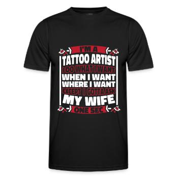 Tattoo Artist Tattoo - Men's Functional T-Shirt - black - Front - AI Model Male 178 dark (178cm)