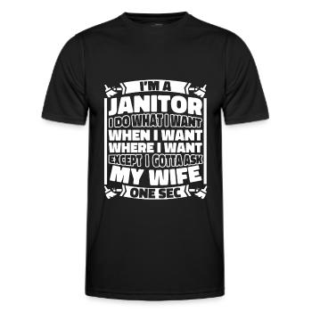 Hausmeister - Männer Funktions-T-Shirt - Schwarz - Vorne - AI Model Male 178 dark (178cm)