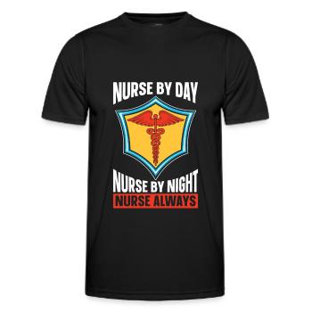 Infirmière Super-héroïne - T-shirt sport Homme - noir - Devant - AI Model Male 178 dark (178cm)