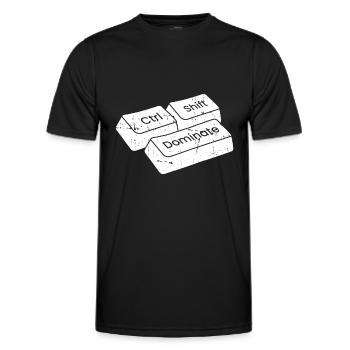Gamer Gaming Keyboard Shortcuts Ctrl Alt Defeat - Men's Functional T-Shirt - black - Front - AI Model Male 178 dark (178cm)