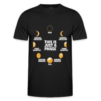 Mond Luna Just A Phase Moon - Men's Functional T-Shirt - black - Front - AI Model Male 178 dark (178cm)