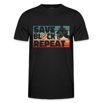 Eishockey Torwart - Männer Funktions-T-Shirt - Schwarz - Vorne - AI Model Male 178 dark (178cm)