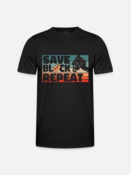 Eishockey Torwart - Männer Funktions-T-Shirt - Schwarz