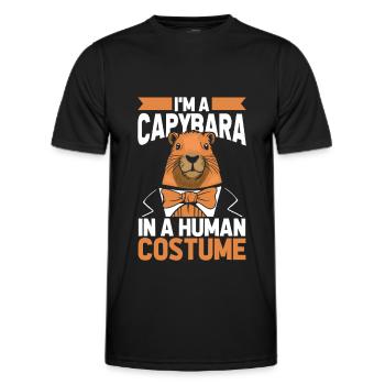 Déguisement Capybara Capybara - T-shirt sport Homme - noir - Devant - AI Model Male 178 dark (178cm)